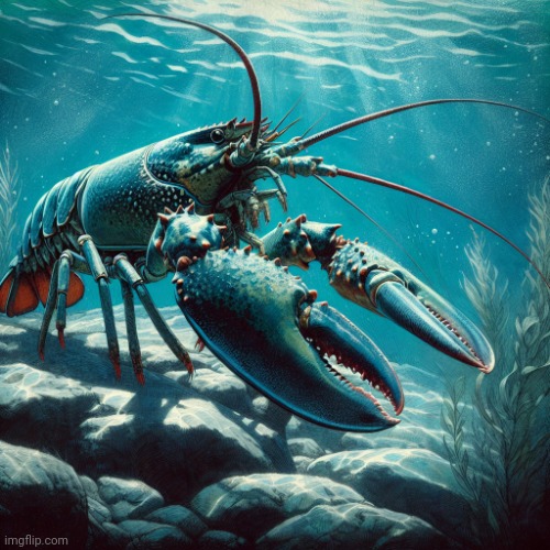Lobster underwater | image tagged in lobster underwater | made w/ Imgflip meme maker