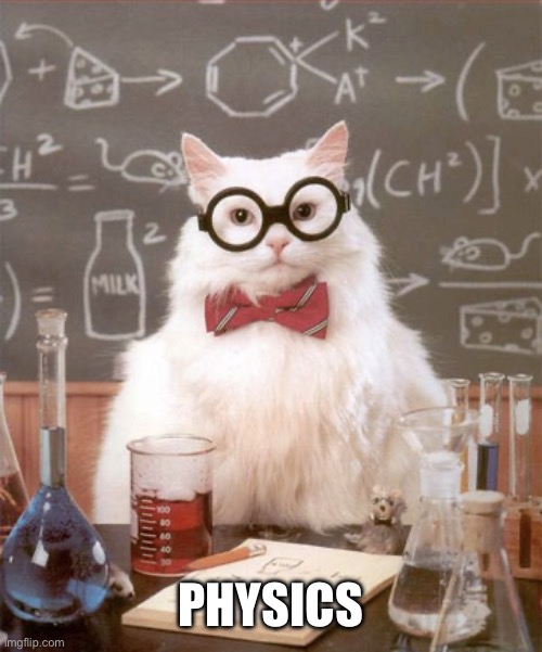 Science Cat Physics | PHYSICS | image tagged in science cat physics | made w/ Imgflip meme maker