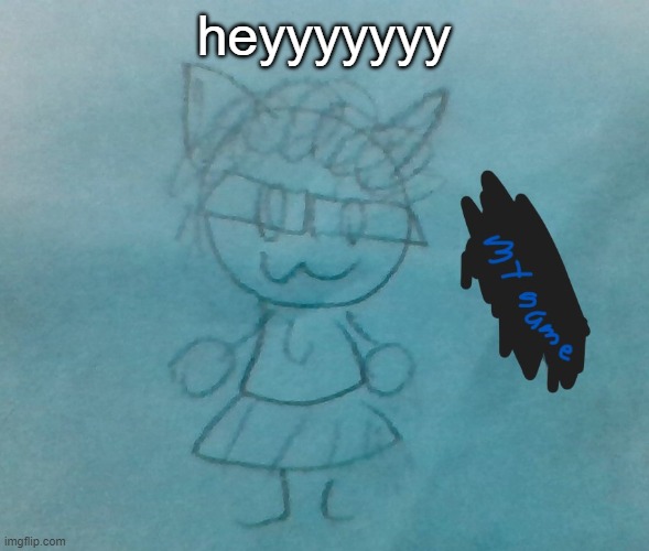 doggie didnt post anything right | heyyyyyyy | image tagged in bda neko arc | made w/ Imgflip meme maker