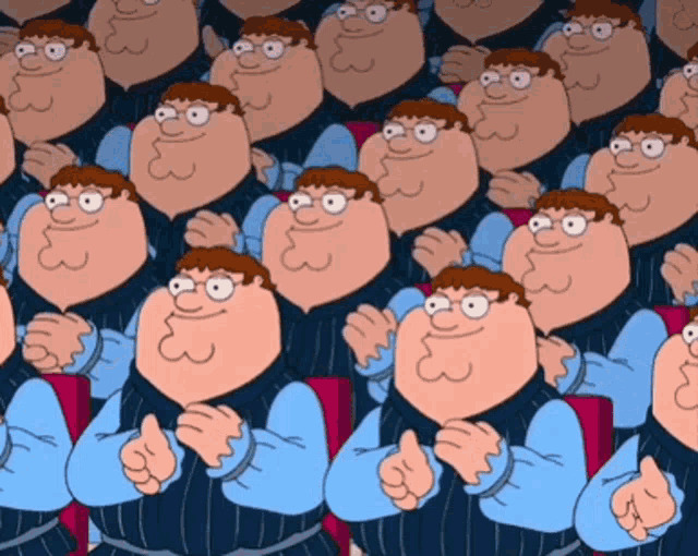 Peter Griffin Crowd Clapping Blank Meme Template