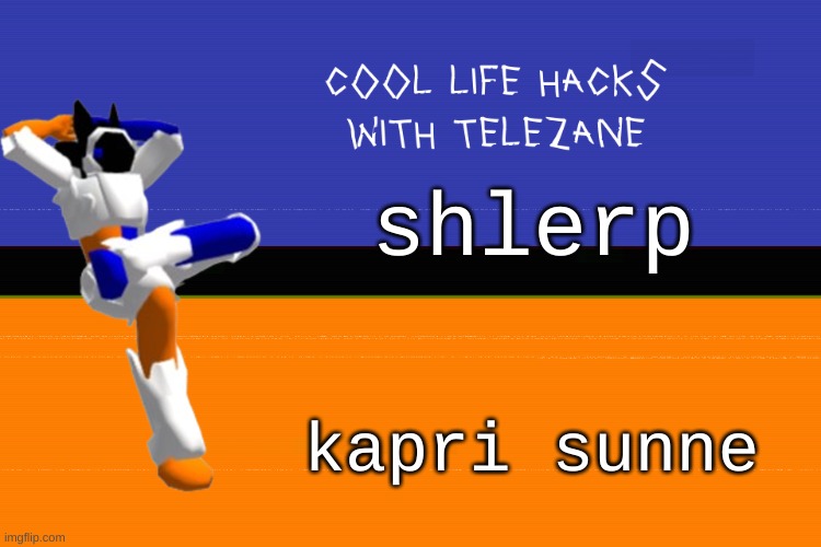 cool life hacks with telezane | shlerp; kapri sunne | image tagged in cool life hacks with telezane | made w/ Imgflip meme maker