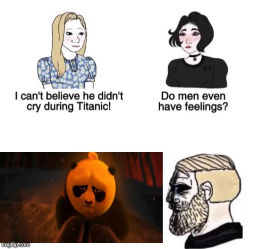 Even DreamWorks has their moments that just punch you in the gut... | image tagged in chad crying,kung fu panda,po | made w/ Imgflip meme maker