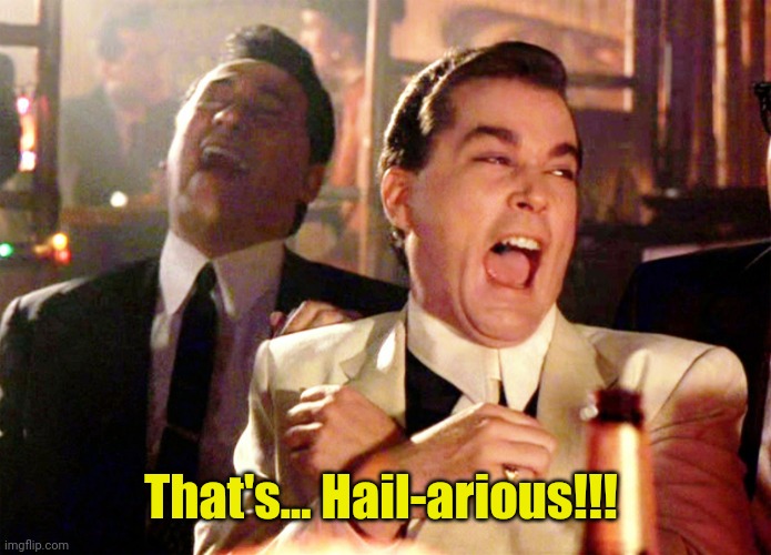 Good Fellas Hilarious Meme | That's... Hail-arious!!! | image tagged in memes,good fellas hilarious | made w/ Imgflip meme maker