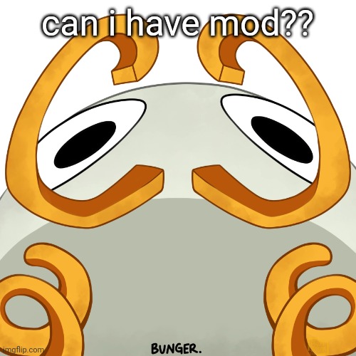 yea cuz i just want mod | can i have mod?? | image tagged in bunger judging you | made w/ Imgflip meme maker