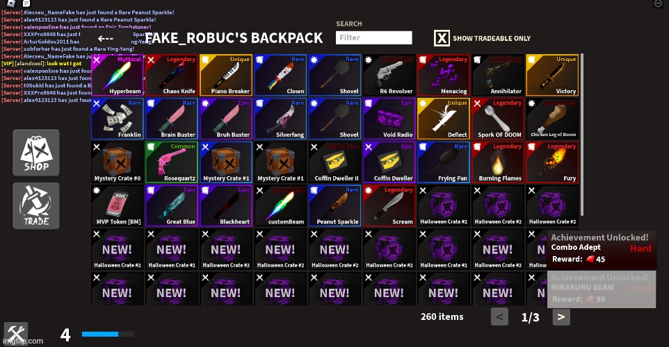 My inventory | image tagged in inventory,roblox,screenshot,aaa,lol | made w/ Imgflip meme maker