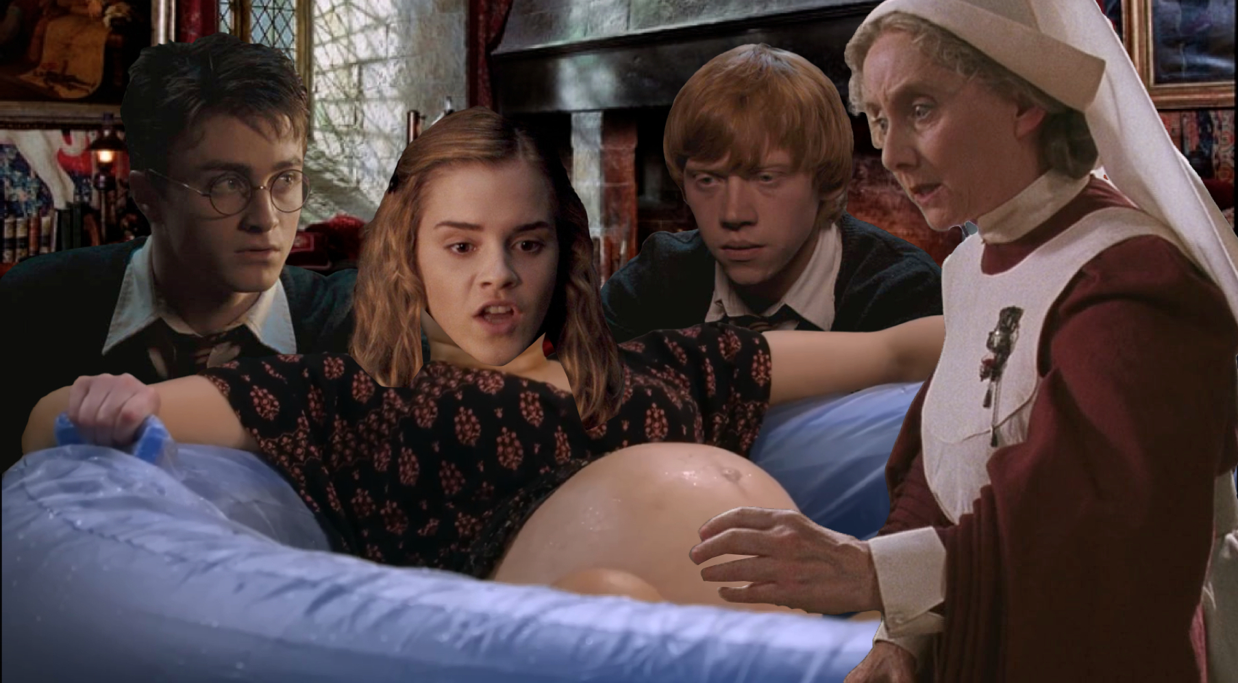 High Quality Hermione Giving Birth Blank Meme Template