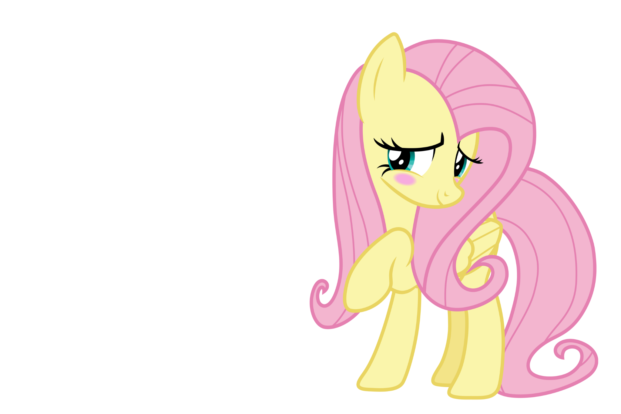 High Quality Fluttershy Blushing at Someone Blank Meme Template