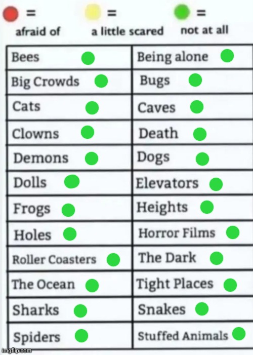 Even destroyed my very few of my fears | image tagged in things to be afraid of lol,fear ruined me | made w/ Imgflip meme maker