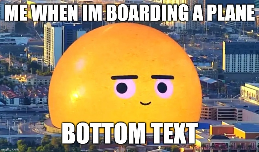 LV orb | ME WHEN IM BOARDING A PLANE; BOTTOM TEXT | image tagged in lv orb | made w/ Imgflip meme maker