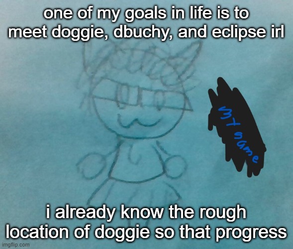 bda neko arc | one of my goals in life is to meet doggie, dbuchy, and eclipse irl; i already know the rough location of doggie so that progress | image tagged in bda neko arc | made w/ Imgflip meme maker