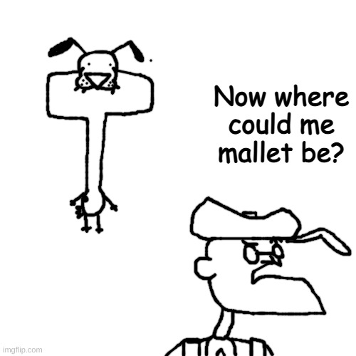 stupid dog | Now where could me mallet be? | made w/ Imgflip meme maker