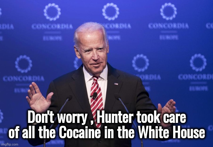 He's at least good for something | Don't worry , Hunter took care of all the Cocaine in the White House | image tagged in joe biden,crackhead,son,white house,party time,mr clean | made w/ Imgflip meme maker
