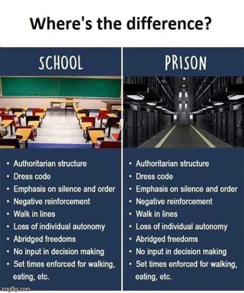 School basically prison | image tagged in school sucks,school,prison,memes,reposts,repost | made w/ Imgflip meme maker