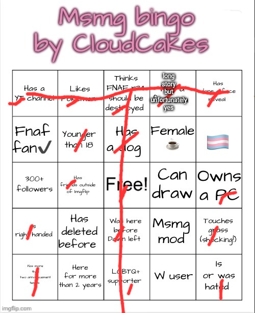 long story but unfortunately yes | image tagged in cloud s bingo | made w/ Imgflip meme maker