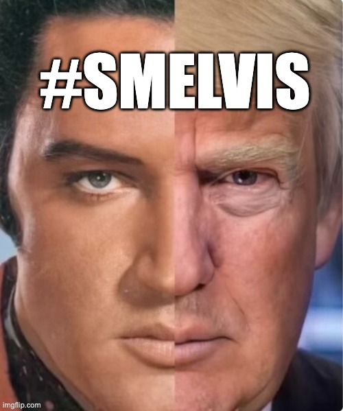 Smelvis | #SMELVIS | image tagged in trump smells,trump stinks,elvis,trump | made w/ Imgflip meme maker
