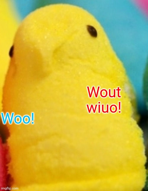 Majik Peeps | Wout wiuo! Woo! | image tagged in majik peeps | made w/ Imgflip meme maker