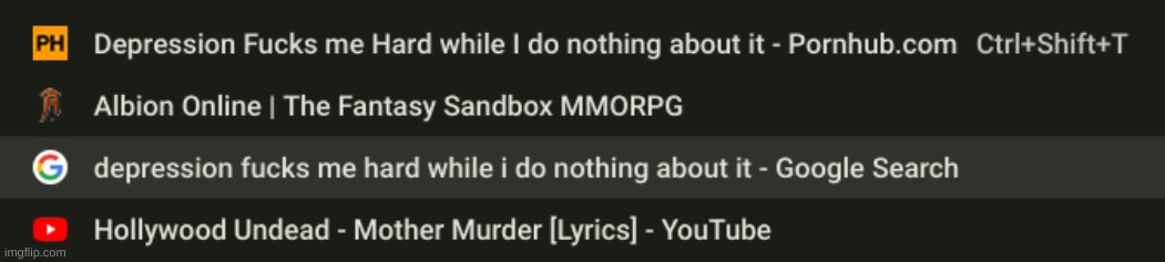 random tab history reveal | made w/ Imgflip meme maker