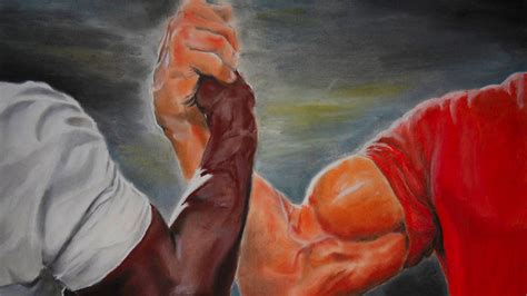 High Quality Arnold and Carl handshake Blank Meme Template
