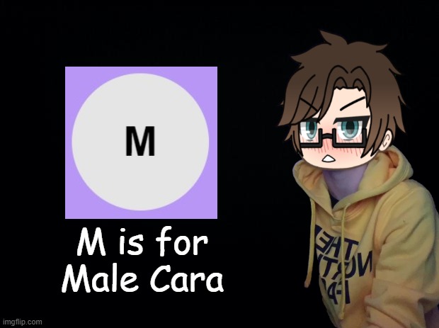 Remember, M is for Male Cara. | M is for
Male Cara | image tagged in pop up school 2,pus2,x is for x,male cara | made w/ Imgflip meme maker