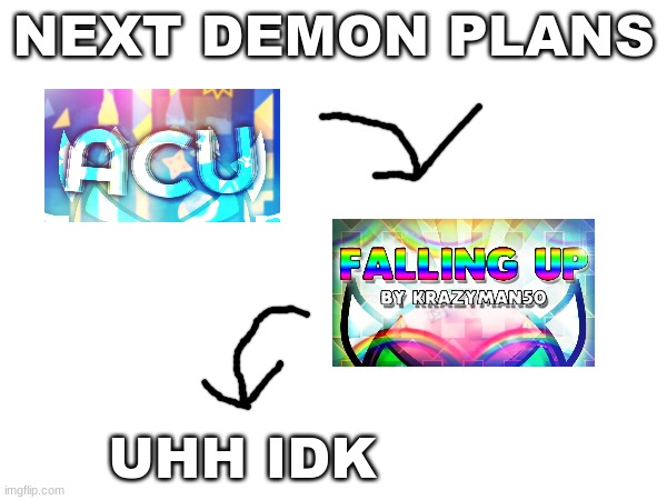 NEXT DEMON PLANS; UHH IDK | made w/ Imgflip meme maker