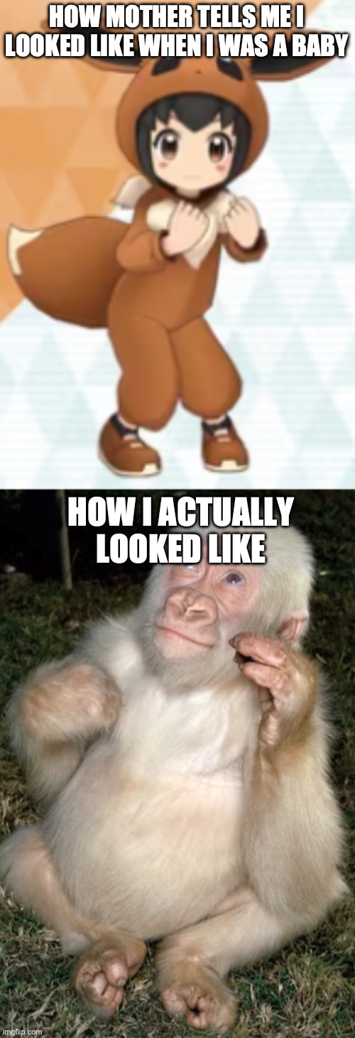 HOW MOTHER TELLS ME I LOOKED LIKE WHEN I WAS A BABY; HOW I ACTUALLY LOOKED LIKE | made w/ Imgflip meme maker