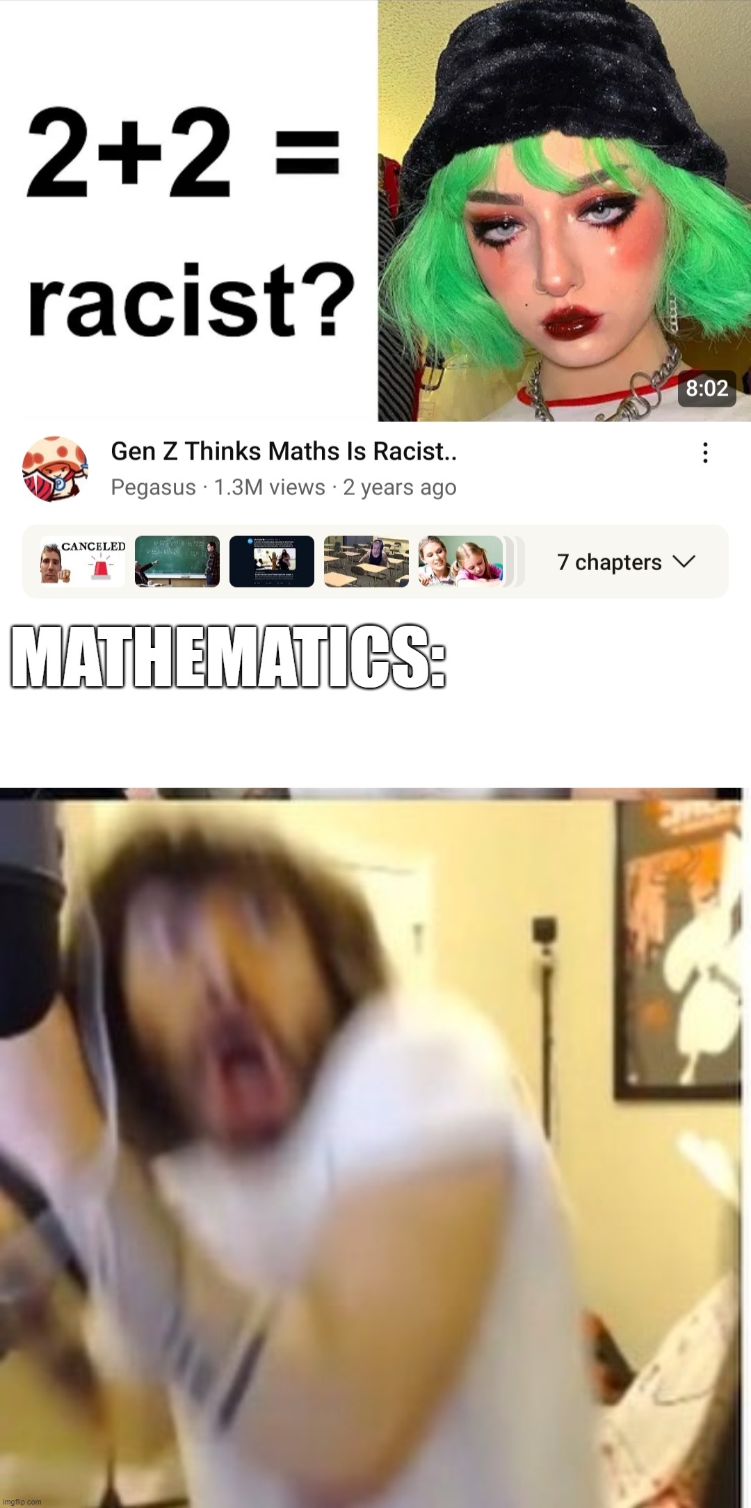 Is Math Racist? | MATHEMATICS: | image tagged in penguinz0,memes,gen z,math,racist | made w/ Imgflip meme maker