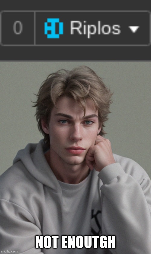 HAISJHFoidf | NOT ENOUTGH | image tagged in riplos - but ai generated | made w/ Imgflip meme maker