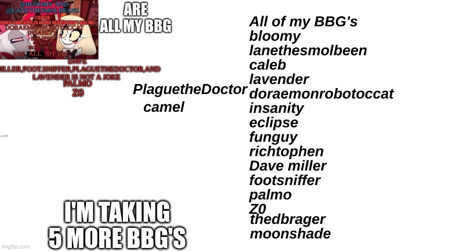 I NEED MORE | I'M TAKING 5 MORE BBG'S | image tagged in m | made w/ Imgflip meme maker