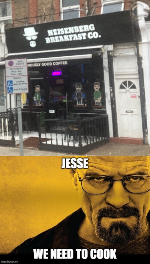 Cook breakfast | image tagged in heisenberg breakfast co,jesse we need to cook | made w/ Imgflip meme maker