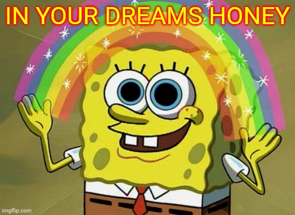Imagination Spongebob Meme | IN YOUR DREAMS HONEY | image tagged in memes,imagination spongebob | made w/ Imgflip meme maker