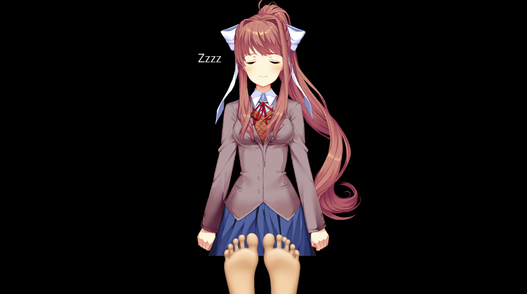 High Quality Monika Sleepy Snoring Feet Blank Meme Template