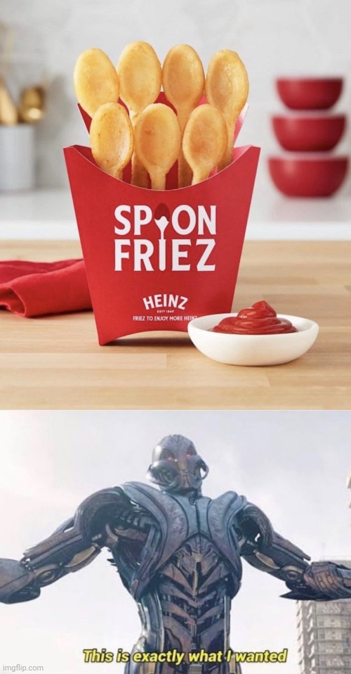 Spoon Friez | image tagged in exactly what ultron wanted,spoon,fries,memes,fry,spoons | made w/ Imgflip meme maker