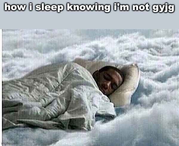 How I Sleep | how i sleep knowing i'm not gyjg | image tagged in how i sleep | made w/ Imgflip meme maker