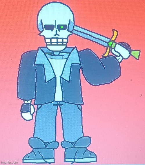Gift 4 .Shiver., drawing of the funni skeleton shopkeeper from hell | made w/ Imgflip meme maker