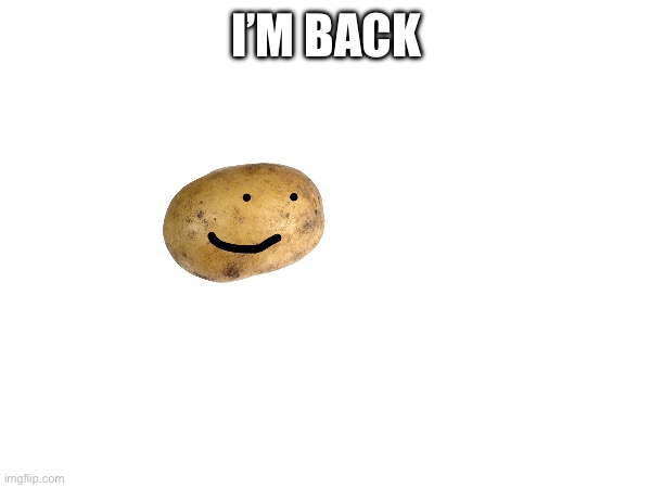 Did anyone notice me gone? | I’M BACK | image tagged in potato | made w/ Imgflip meme maker