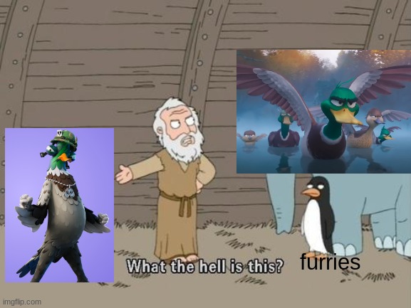 My new favorite skin | furries | image tagged in family guy penguin cross elephant | made w/ Imgflip meme maker