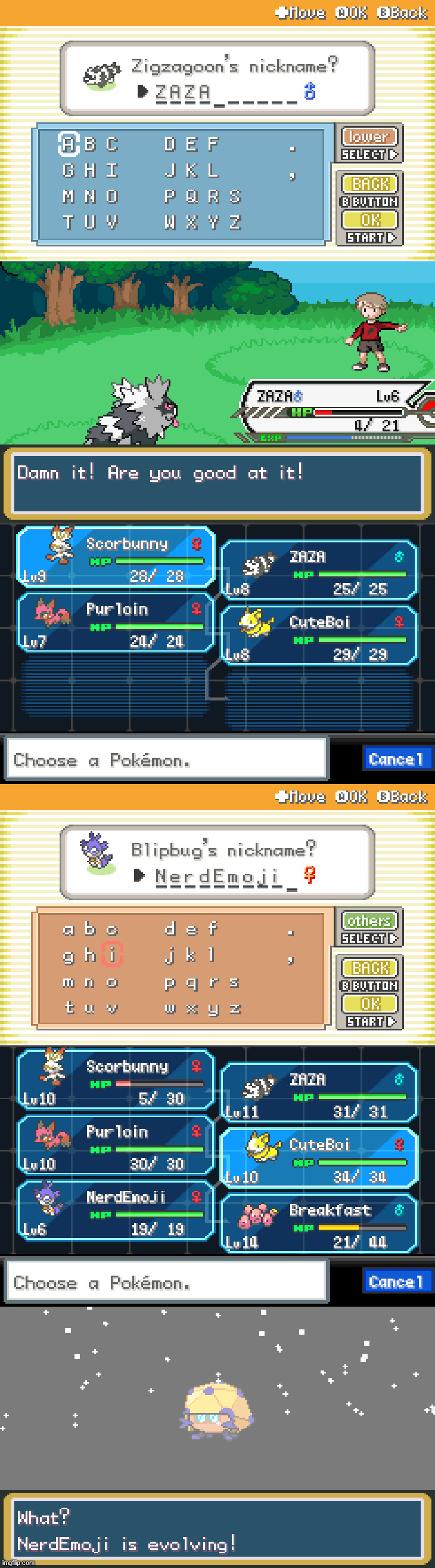 some old screenshots of a pokemon game idk | made w/ Imgflip meme maker