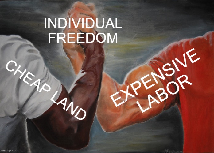 Investors Vs. Humanity | INDIVIDUAL FREEDOM; EXPENSIVE LABOR; CHEAP LAND | image tagged in rent,investing,scumbag republicans,republicans,democrats,democracy | made w/ Imgflip meme maker