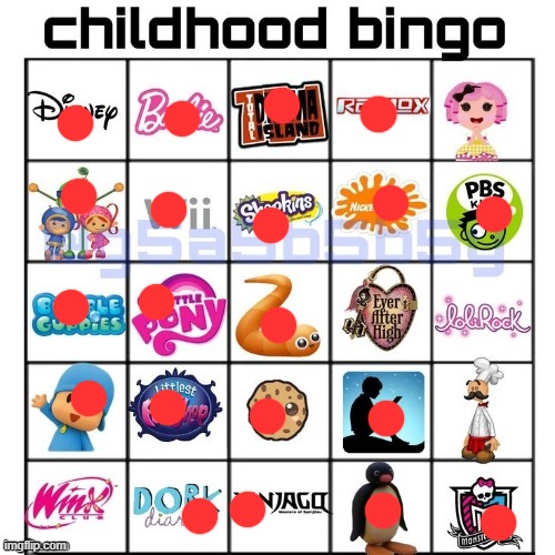 Gen Alpha ruined the true meaning of nostalgia | image tagged in childhood bingo | made w/ Imgflip meme maker