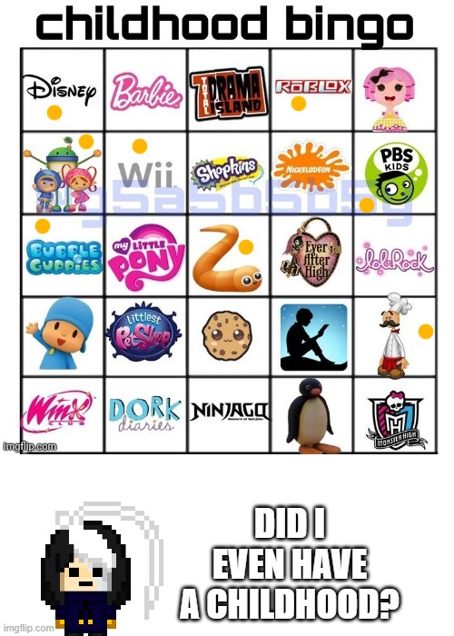 did I even have a childhood????? | DID I EVEN HAVE A CHILDHOOD? | image tagged in childhood bingo | made w/ Imgflip meme maker