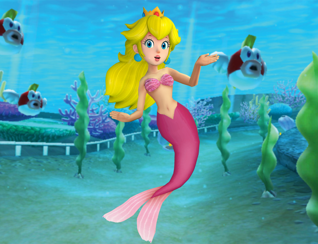 mermaid princess peach Blank Meme Template