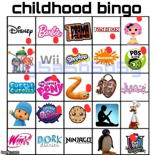 Childhood bingo | image tagged in childhood bingo | made w/ Imgflip meme maker