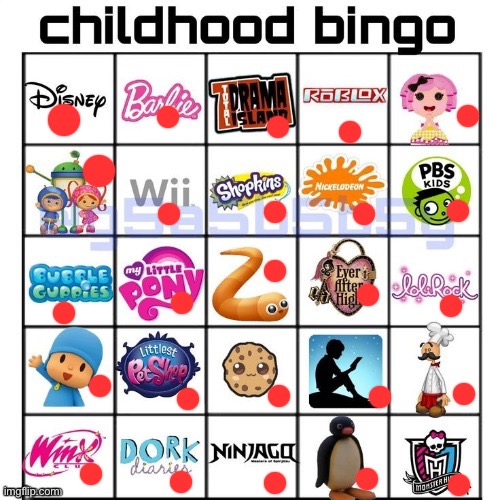Childhood bingo | image tagged in childhood bingo | made w/ Imgflip meme maker