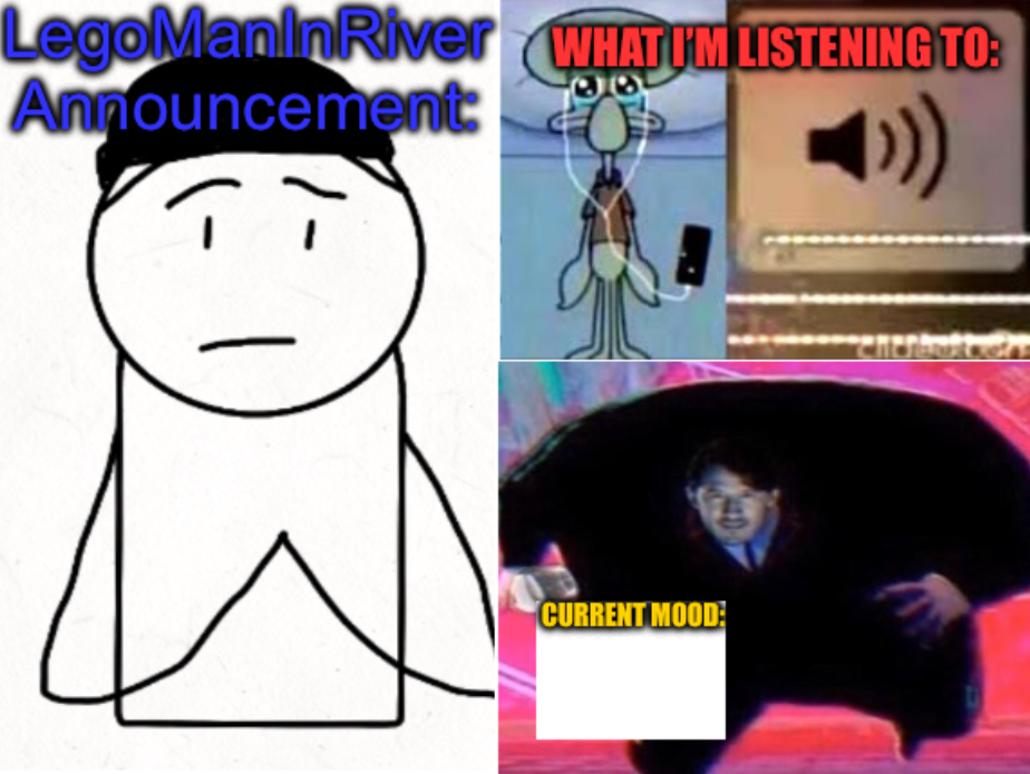 LegoManInRiver Announcement Blank Meme Template