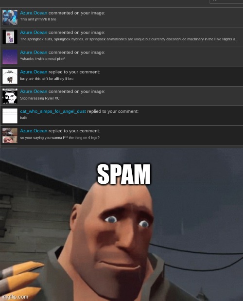 SPAM | image tagged in cropped nsfw | made w/ Imgflip meme maker