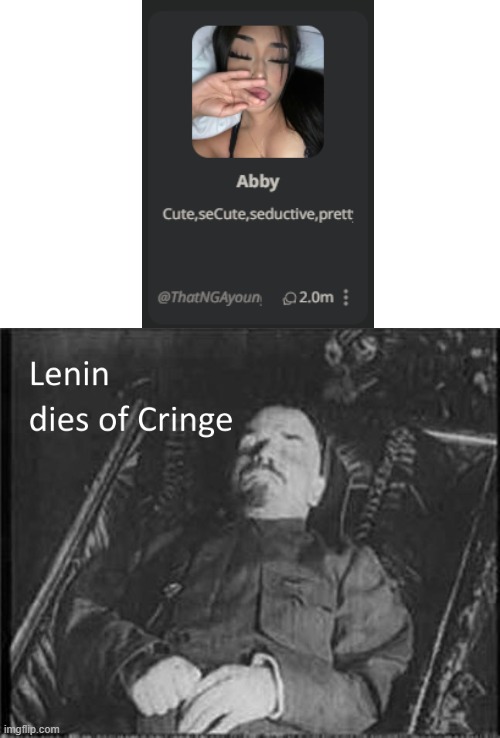 I saw it in my recommended page. Now I made this.... | image tagged in lenin dies of cringe,first time with my temp | made w/ Imgflip meme maker