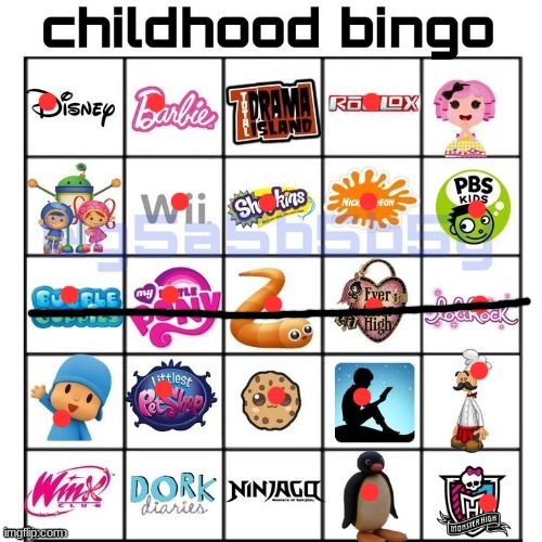 Childhood bingo | image tagged in childhood bingo | made w/ Imgflip meme maker