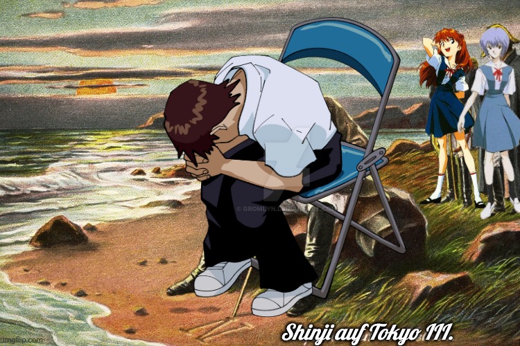 There is nothing we can do | Shinji auf Tokyo III. | image tagged in memes,funny,anime,neon genesis evangelion,napoleon,shinji ikari | made w/ Imgflip meme maker
