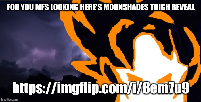 LowTeirGoob | FOR YOU MFS LOOKING HERE'S MOONSHADES THIGH REVEAL; https://imgflip.com/i/8em7u9 | image tagged in lowteirgoob | made w/ Imgflip meme maker