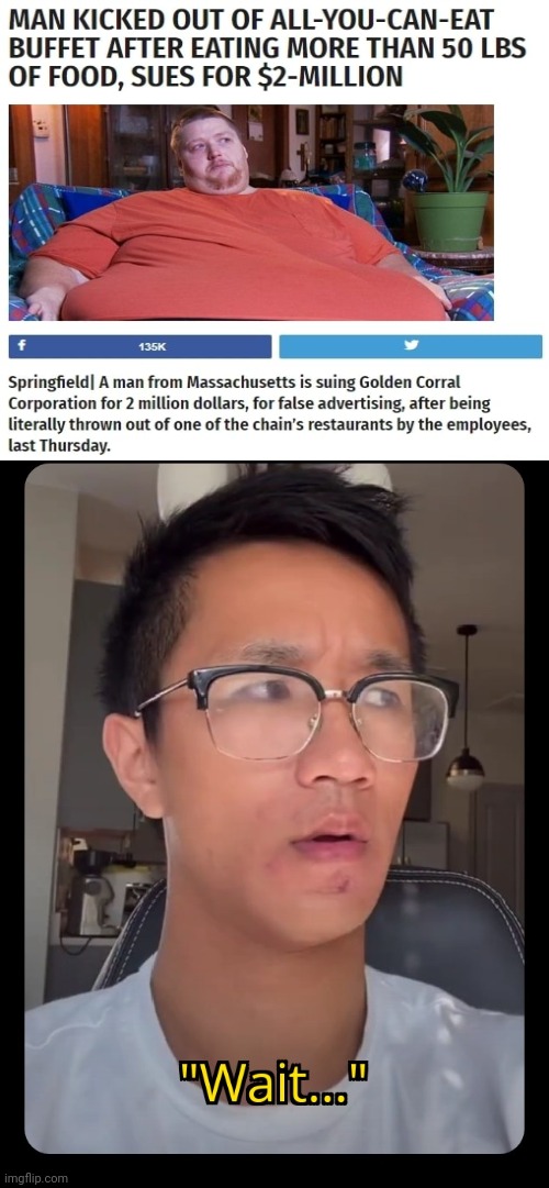 Golden Corral | image tagged in brandon chen wait | made w/ Imgflip meme maker